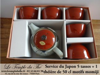 Service japonais 1 théière et 5 tasses Fleurs de Momoji