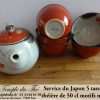 Service japonais 1 théière et 5 tasses Fleurs de Momoji – Image 3