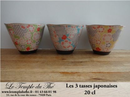 3 tasses à thé japonaises de 20 cl YUZUKI
