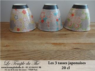 3 tasses à thé japonaises de 20 cl YUZUKI