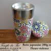 Boîte à thé japonaise 200g fleurs violettes