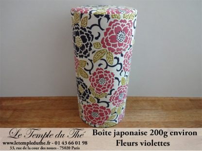 Boîte à thé japonaise 200g fleurs violettes