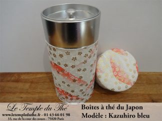 Deux boîtes à thé du Japon Suzuko Kutani Tsubaki rouge et vert