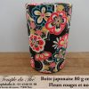 Boîte à thé japonaise 80g fleurs rouges et noires