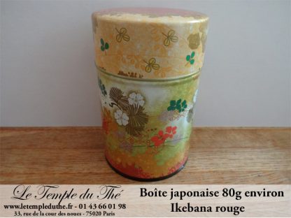 Boîte à thé japonaise 80g Ikebana rouge