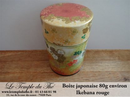 Boîte à thé japonaise 80g Ikebana rouge
