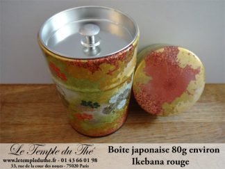 Boîte à thé japonaise 80g Ikebana rouge