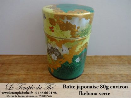 Boîte à thé japonaise 80g Ikebana verte