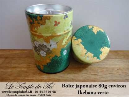 Boîte à thé japonaise 80g Ikebana verte