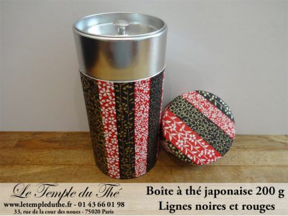 Boîte à thé japonaise 200g rouge et noire