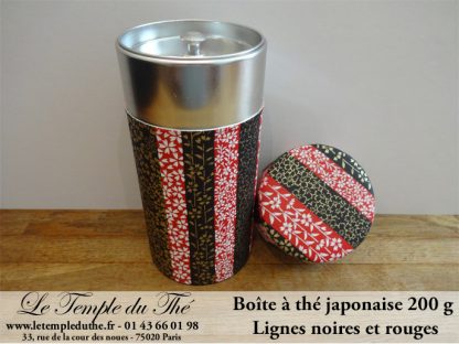 Boîte à thé japonaise 200g rouge et noire – Image 2