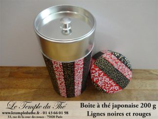 Boîte à thé japonaise 200g rouge et noire