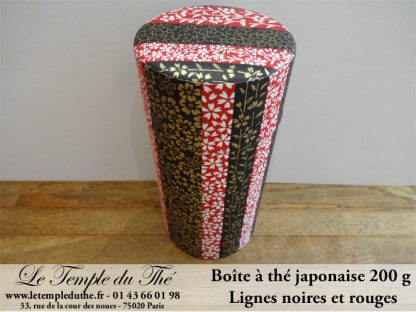 Boîte à thé japonaise 200g rouge et noire