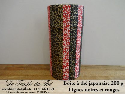 Boîte à thé japonaise 200g rouge et noire