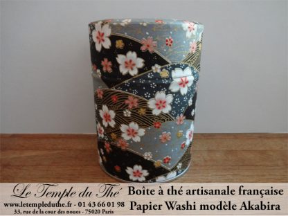 Boîte à thé artisanale française papier Washi modèle Akabira