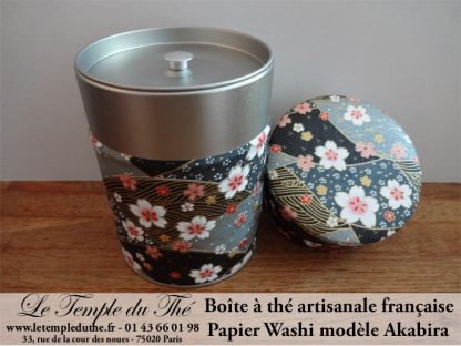 Boîte à thé artisanale française papier Washi modèle Akabira