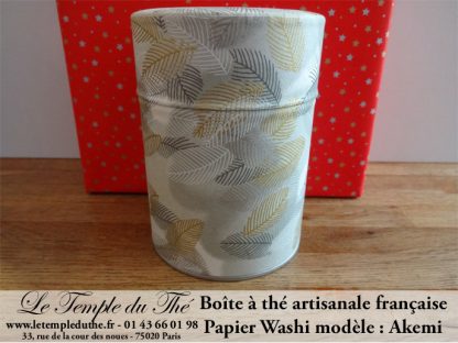 Boîte à thé artisanale française papier Washi modèle Akemi