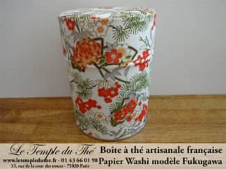 Boîte à thé artisanale française. Washi. Fukugawa