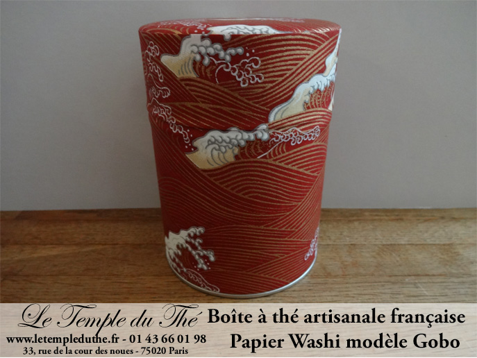 Boîte à thé artisanale française. Papier Washi. Gobo