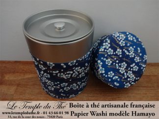 Boîte à thé artisanale française papier Washi modèle Hamayo