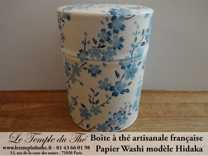 Boîte à thé artisanale française. Papier Washi. Hidaka