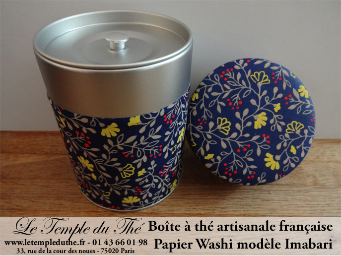 Boîte à thé artisanale française. Papier Washi. Imabari