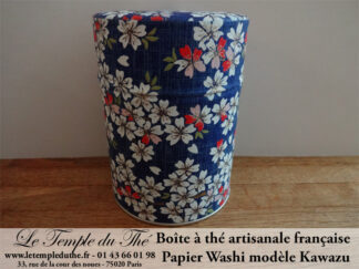 Boîte à thé artisanale française. Papier Washi. Kawazu
