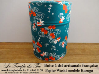 Boîte à thé artisanale française papier Washi modèle Kazuga