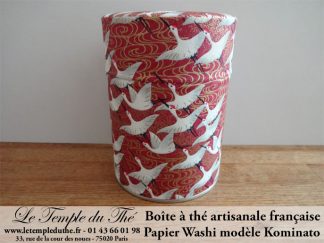 Boîte à thé artisanale française papier Washi modèle Kominato