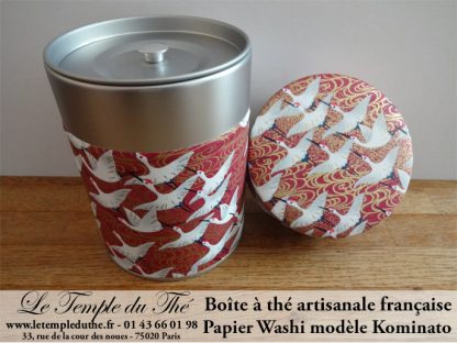 Boîte à thé artisanale française papier Washi modèle Kominato