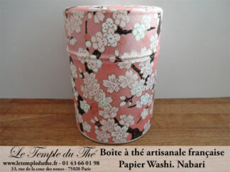 Boîte à thé artisanale française papier Washi modèle Nabari