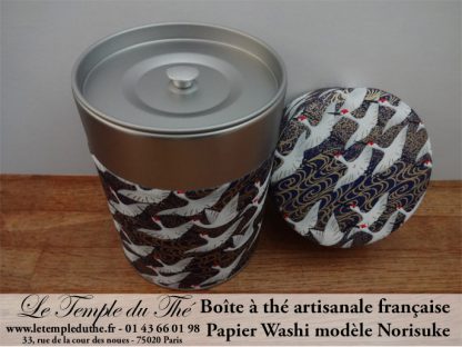 Boîte à thé artisanale française papier Washi modèle Norisuke