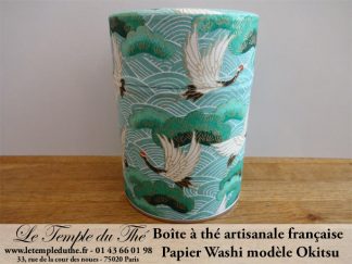 Boîte à thé artisanale française. Washi Okitsu