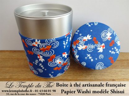 Boîte à thé artisanale française papier Washi modèle Shisui