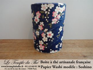 Boîte à thé artisanale française papier Washi modèle Soshino