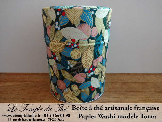 Boîte à thé artisanale française papier Washi modèle Toma