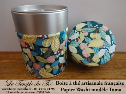 Boîte à thé artisanale française papier Washi modèle Toma