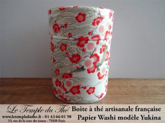 Boîte à thé artisanale française. Washi. Yukina