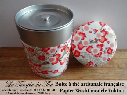 Boîte à thé artisanale française. Washi. Yukina