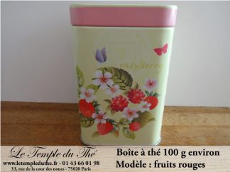 Boîte à thé 100 g environ modèle fruits rouges