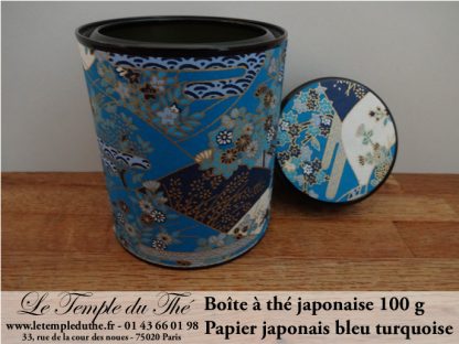 Boîte à thé japonaise Kyoto 100 g bleu turquoise