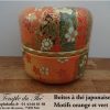 Boîte à thé japonaise Nagano 100 g motifs orange et vert – Image 2