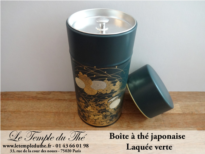 Boîte à thé japonaise 200g verte  Le Temple du Thé Paris Thé Bio Paris