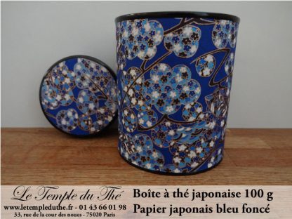 Boîte à thé japonaise Kyoto 100 g bleu foncé