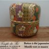 Boîte à thé japonaise Nagano 100 g motifs vert et mauve – Image 2
