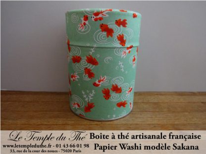 Boîte à thé artisanale française papier Washi modèle Sakana