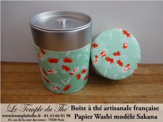 Boîte à thé artisanale française papier Washi modèle Sakana