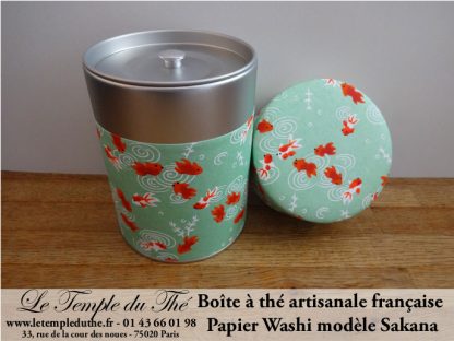 Boîte à thé artisanale française papier Washi modèle Sakana