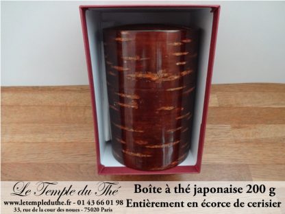 Boîte à thé traditionnelle japonaise : Kabazaiku entièrement en écorce de cerisier 200 g