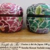 Deux boîtes à thé du Japon Suzuko Kutani Tsubaki rouge et verte